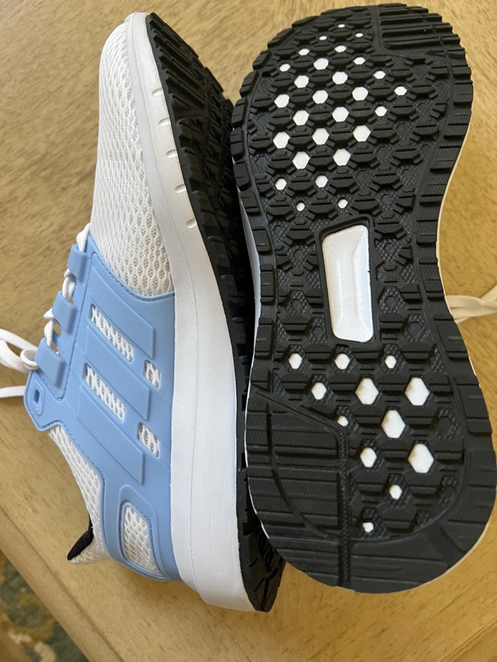 adidas White Running Sneakers with Light Blue Accents - Picture 2 of 4